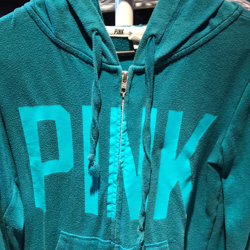 Pink brand teal sweater